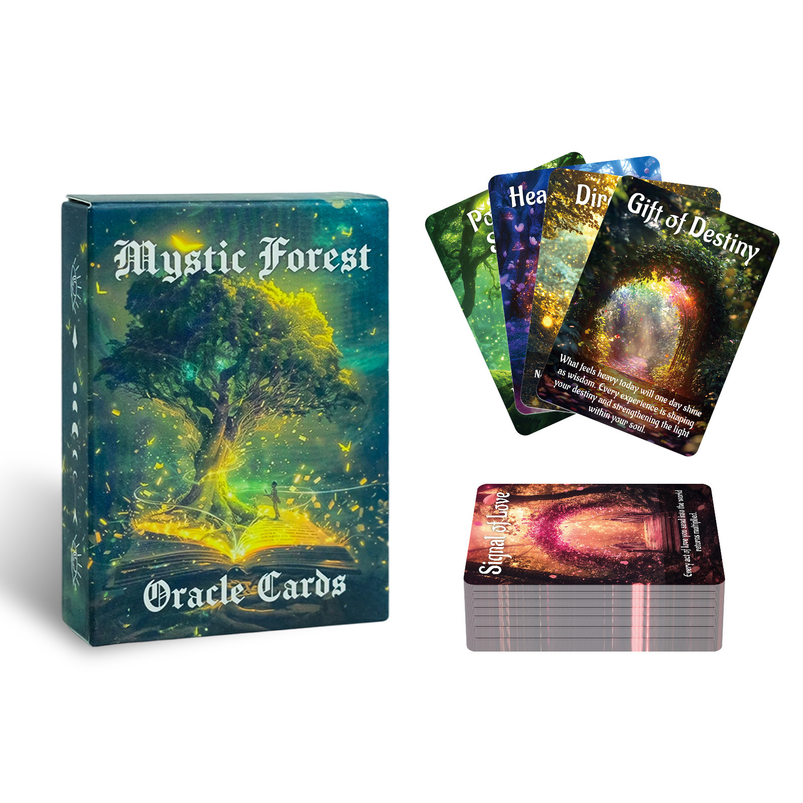Cross-Border Neues interaktives Brettspiel mit 50 Blättern: Kreatives, geheimnisvolles Zauberwald-Orakel-Tarotkartenspiel_voghion.com
