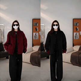 日常出行秋冬季上新百搭复古中国风潮流高级感帅气双面穿夹克男士