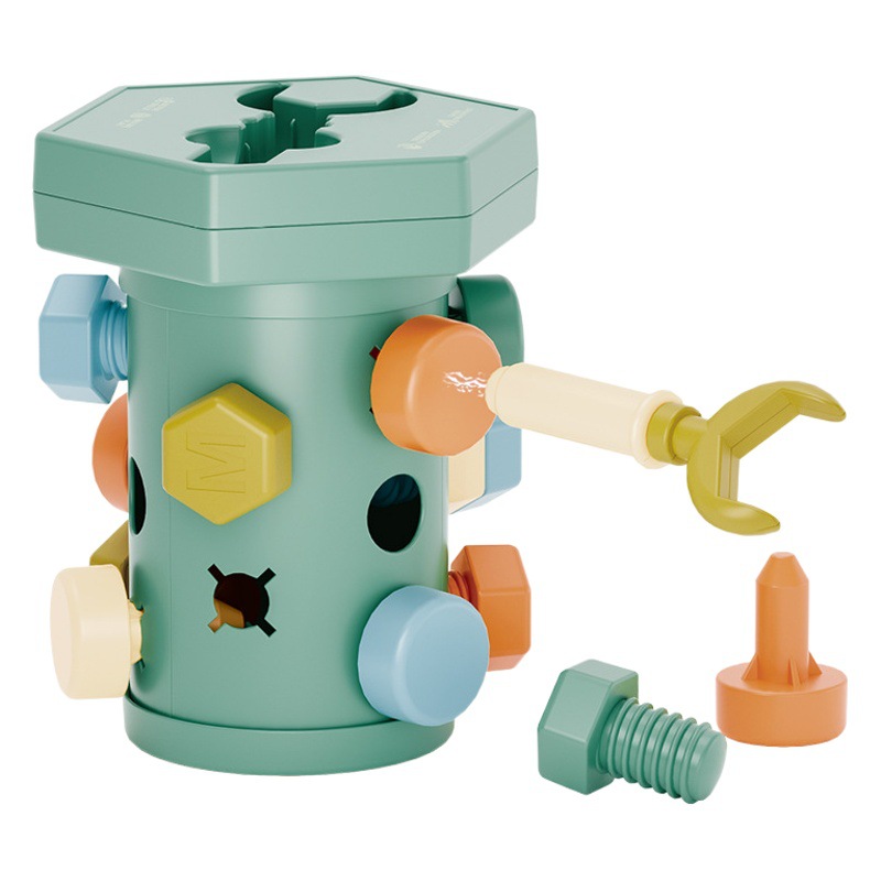 With Magnetic Toy Screw Matching Combination Baby Assembled Hand-on-Hand Twist Shape Bug Eating Screw Large Particles