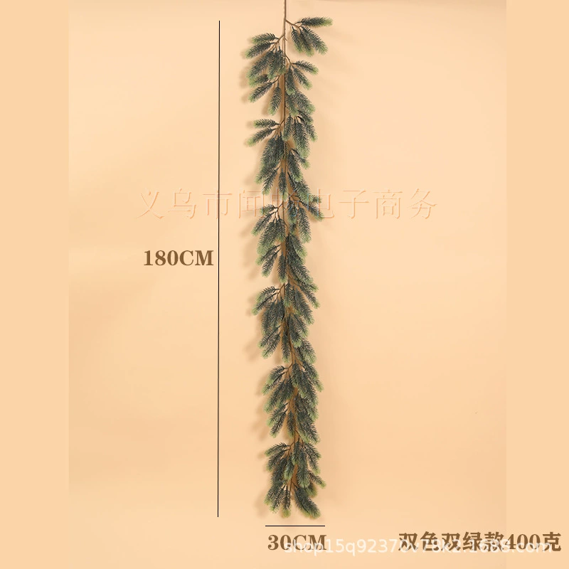 Праздничная ротанговая гирлянда 1,8 м, имитация pine из PE, короткая/длинная, варианты с инеем или ягодами