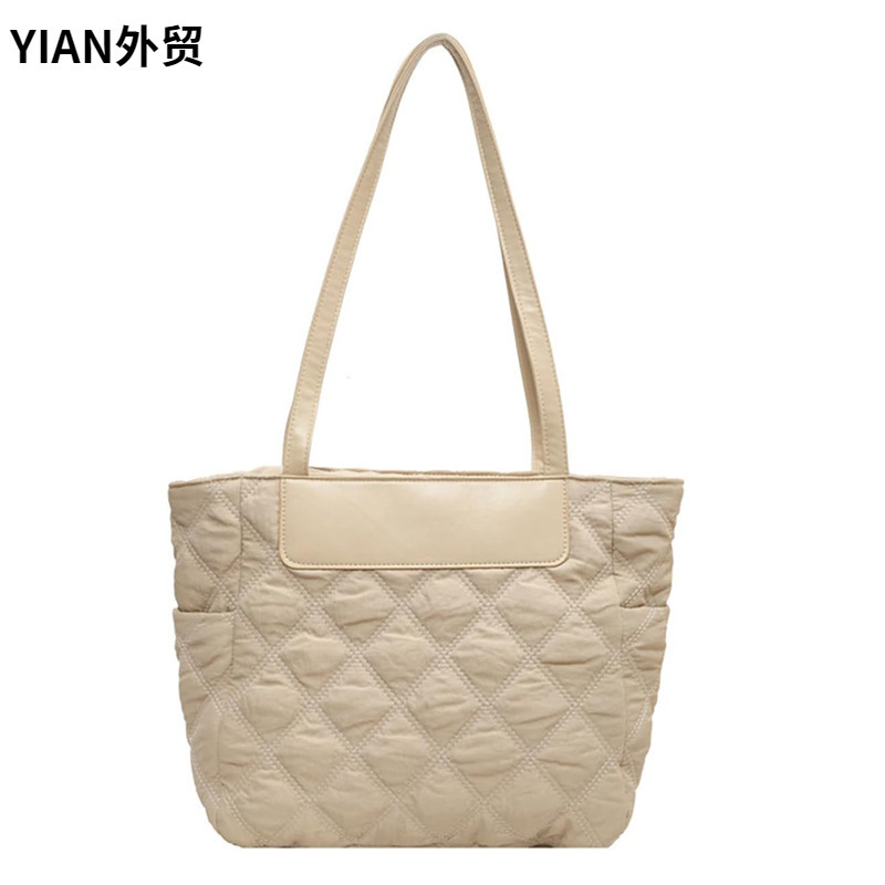 New Casual Women's down Handbag Lightweight Padded Shoulder Bag Cotton Padded Top Handle Bag Hobo Bag