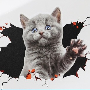 New Creative Personality 3D Three-dimensional Kitten Car Sticker Cute Funny Cat Covering Body Car Rear Scratches