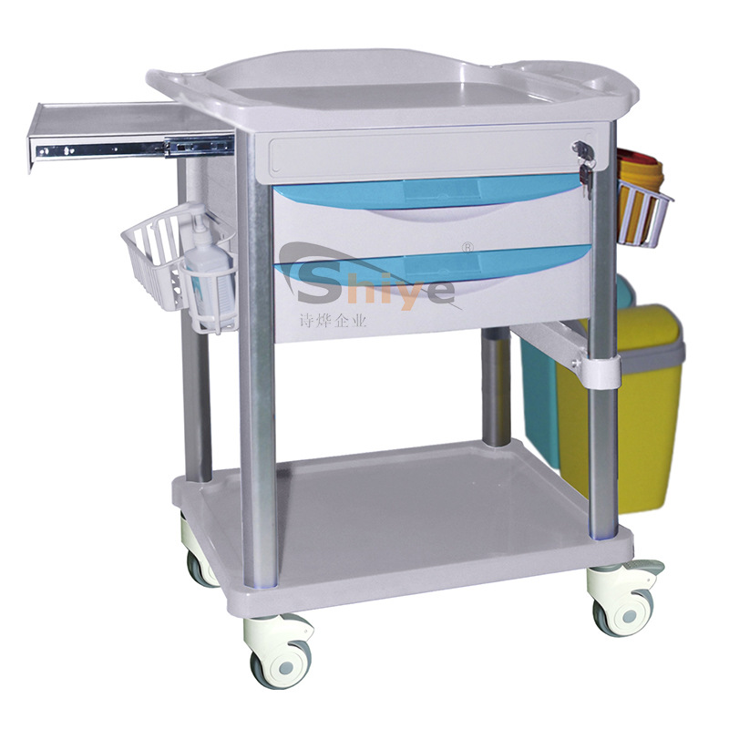 【ATCT-03】厂家直销医用ABS推车双抽屉豪华静音轮病房治疗车