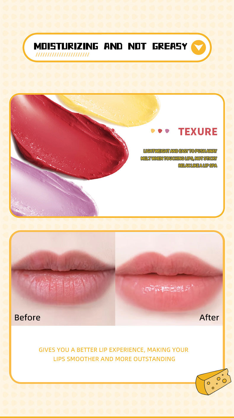 MAGIC CASA thermochromic cheese cheese-shaped lipstick is a transparent lipstick that does not fade easily undefined
