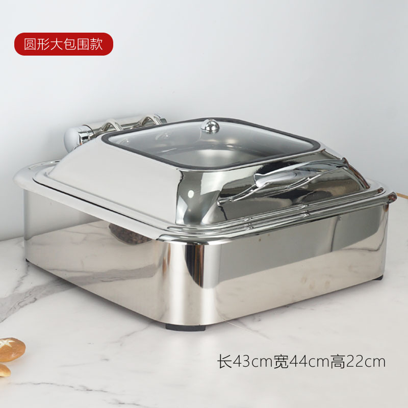 De acero inoxidable de lujo buffet estufa calefacción eléctrica buffet estufa de hotel hidráulico de alimentos cocinados Flip visual olla de aislamiento