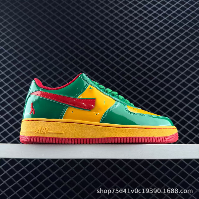 Putian Foreign Trade Air Force One Sneakers Patent Leather Thick-Soled Casual Fashion Sports Shoes Air Cushion Heightening Retro Men's and Women's Shoes