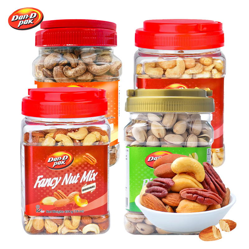 丹帝原味什锦果仁454g越南进口混合坚果腰果扁桃仁带壳开心果380g