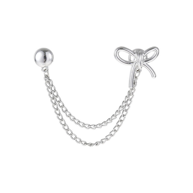 Broche de perlas de hoja de arce de corona europea y americana con arco y flecha, lleno de diamantes, ramillete de la torre Eiffel, decoración de pecho de cadena de zorro de nicho