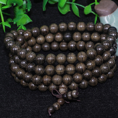 雲缘批发 金丝楠木金丝阴沉手链磨 阴沉木念珠佛珠108颗手饰