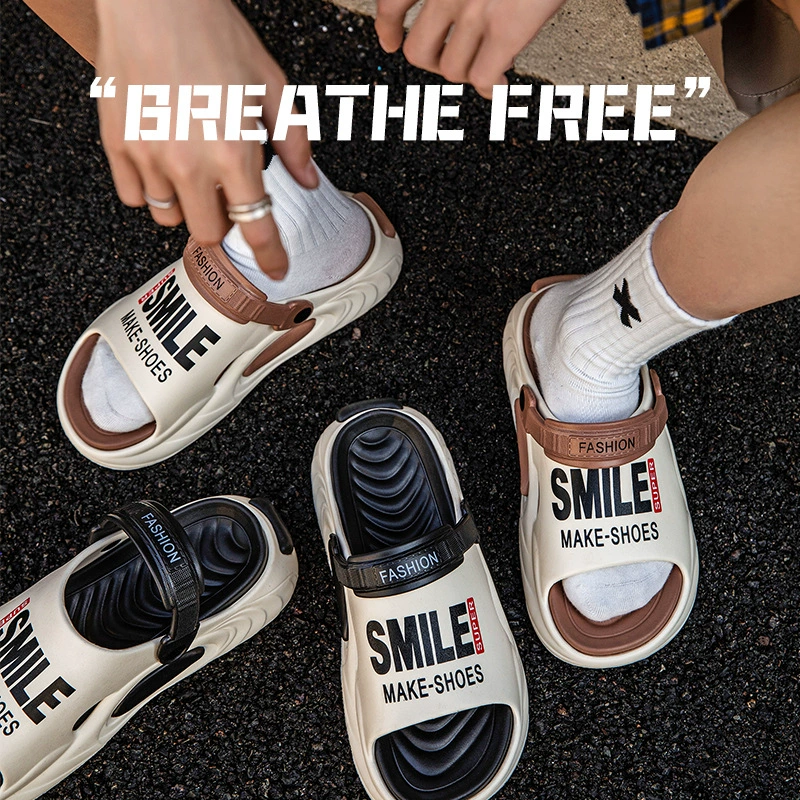 Тапочки мужское вождение противоскользящая наружная одежда летом 2025 новый открытый EVA чувство дерьма молодежная мужская пляжная обувь