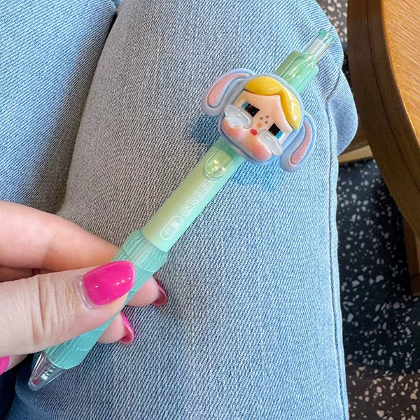 Cute Pen with a Girly Heart, Korean Version of a Gel Pen, Cute and Creative, Press-Type, Korean Internet Celebrity, Super Cute, Large Capacity, for Students