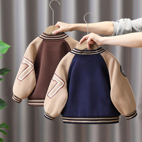 2662 Boys' Jackets Spring and Autumn Style Western Baseball Uniforms Baby Clothes  New Children's Spring Clothes Tops Handsome