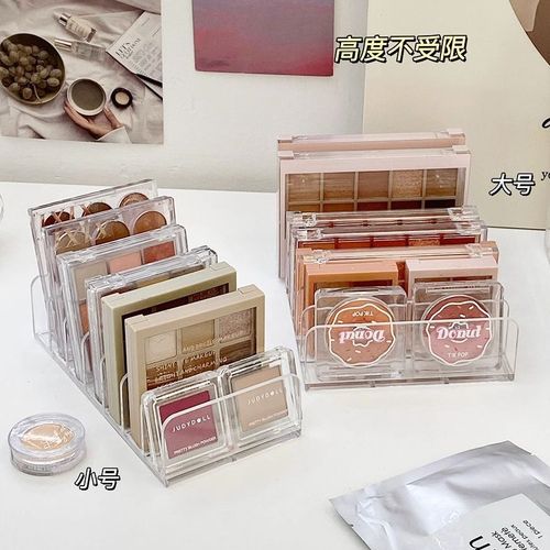 Transparent eyeshadow palette storage rack, compact powder storage box, desktop drawer organizer, compartmentalized makeup lip cosmetics storage rack