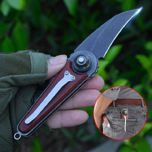 Folding Knife Camping Portable Stainless Steel Fruit Knife Sharp Peeling Barbecue Meat Cutting Hand-Held Meat Knife Melon and Fruit Knife
