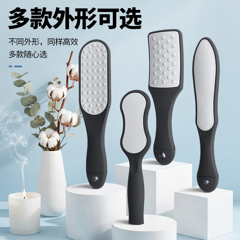 Lima de pies de acero inoxidable transfronteriza dos en uno para eliminar piel muerta, lima exfoliante para pies engrosados, para reparar callosidades, pulidor de piel de pies, cepillo para pies. image 1