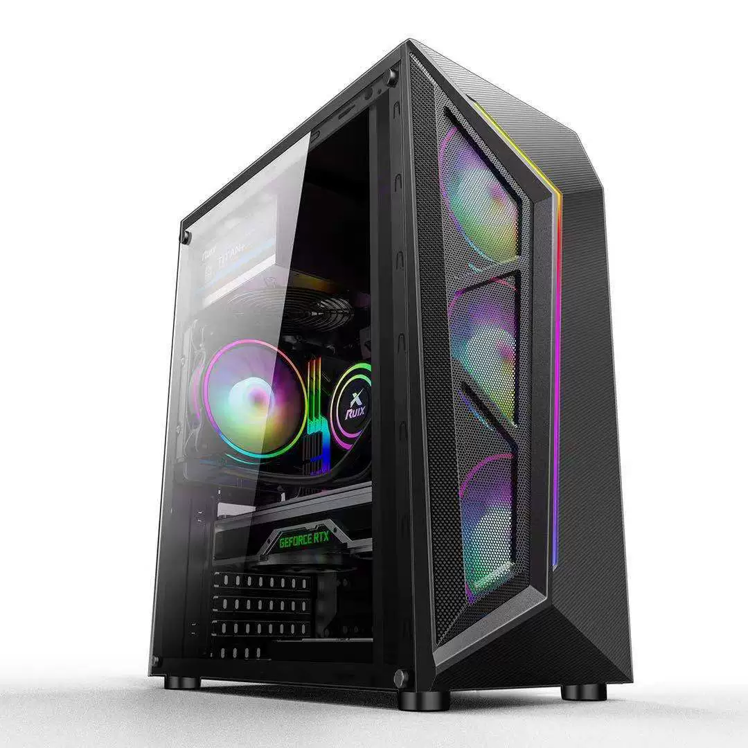 Кросс-бренд новый продукт: корпус компьютера V8 настольный RGB эффект, игровой онлайн-кафе эспорт боковая -сквозная рама