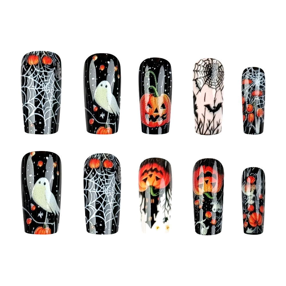 Pumpkin Lantern Ghost Nail Parche Halloween Premium Sense Nail Pin Venta caliente Telaraña Nueva armadura portátil