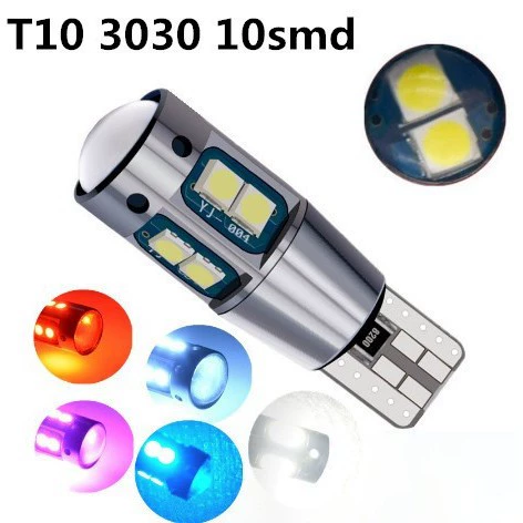Автомобиль T10LED 3030 10SMD лампа для чтения подсветка декодирования T10 Ширина индикатор бесступенчатый свет грузовика canbus