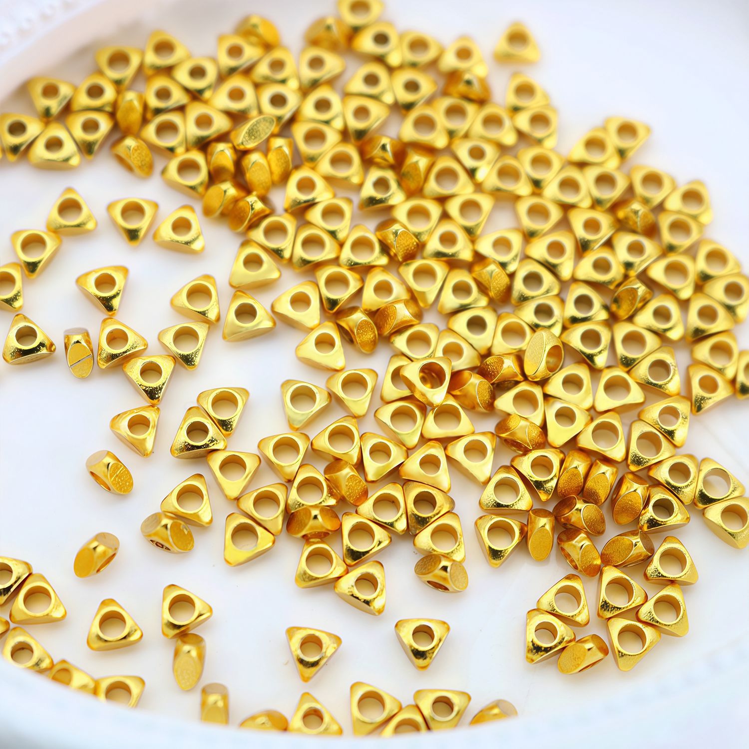 古法沙金高保色立体隔珠散珠串珠文玩项链手链手串饰品配件DIY