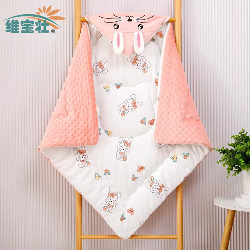 New baby beanie bag quilt beanie quilt newborn beanie blanket swaddle autumn and winter newborn outing blanket