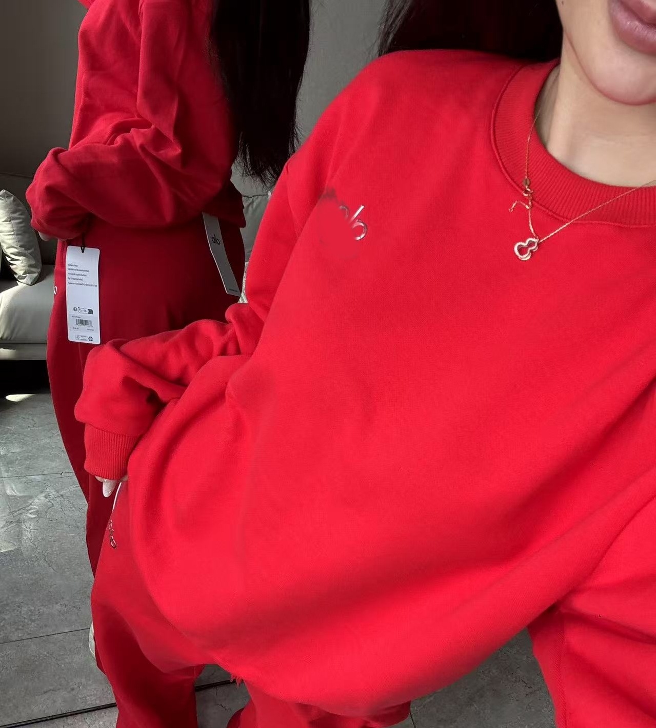 ALO 2025 otoño nuevo logotipo simple pantalones deportivos casuales de algodón para hombres y mujeres image 14