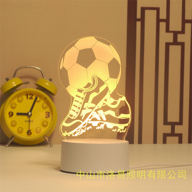 3D lámpara de noche acrílica atmósfera regalos de cabecera atmósfera lámpara de evento regalos al por mayor DIY lámpara de escritorio ideas de Navidad