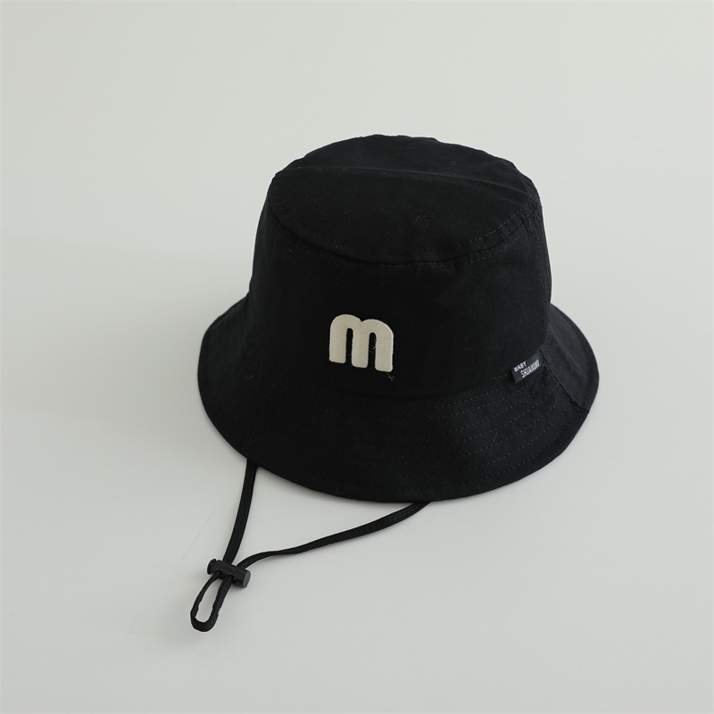 Sombreros infantiles de primavera y otoño de letras m bebés pescadores niños pequeños lindos niños niñas tirar de la torreta gorra sombrero sombrero sombrero sombrero