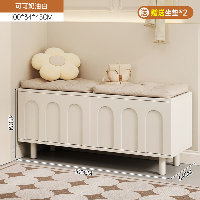 "Puerta del gabinete * 2 cojines de café con leche" crema blanca 100 * 34 * 45cm