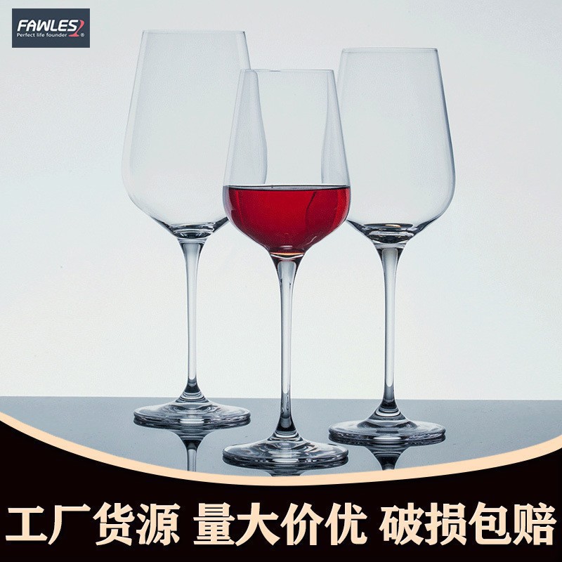 Vaso de vidrio de cristal europeo de vino tinto, vaso de pie alto casero, vaso de vino formado integralmente, vaso de vino extranjero
