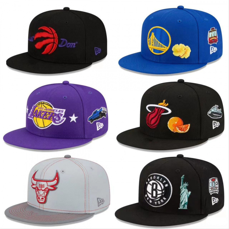 新しいNBAシーズンスポーツバスケットボールキャップトレンディなレイカーズ、ブルズ、ヒート夏のサンシェード調節可能なサイズのフラットハット|undefined