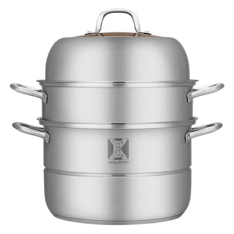 Пароварка из нержавеющей стали 304 Утолщенная многофункциональная трехслойная Пароварка Бытовая двухслойная решетка для пропаривания рыбы Горшок для супа Подарочный горшок