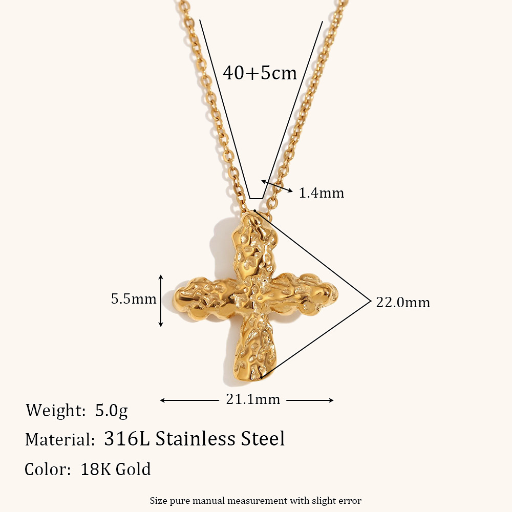 Stainless Steel Titanium Steel Simple Style Cross Plating Pendant Necklace display picture 2