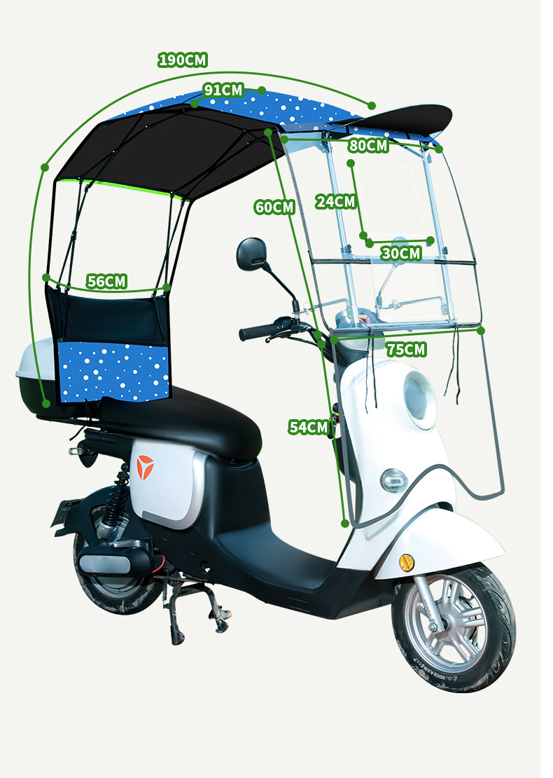 New model rainproof and sunshade umbrella for electric vehicles