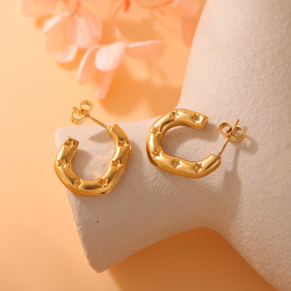 Pendientes de acero inoxidable estilo europeo, minimalista y ligero