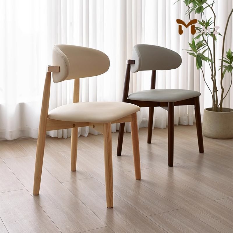 Nordic Solid Wood Dining Chair Home Simple Soft Chair Living Room Restaurant Restaurant Hotel Leisure Backrest Solid Wood Chair
