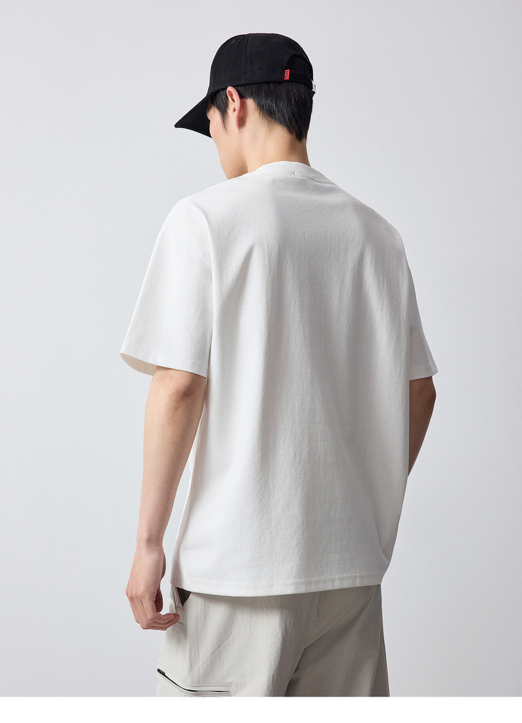 Áo thun nam cổ tròn tay ngắn phong cách Mỹ giản dị, chất liệu cotton 220g — Sâu chi tiết 20