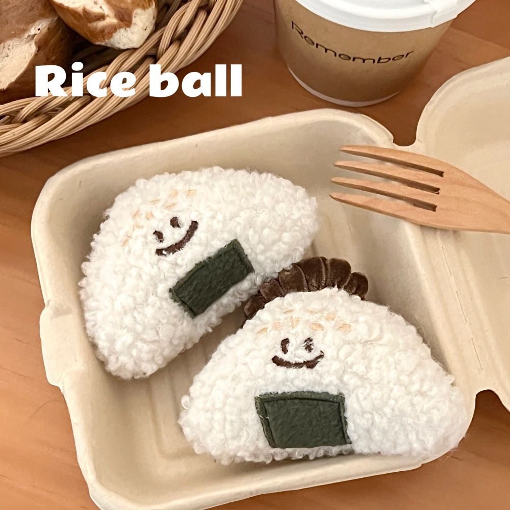 Nuevo lindo broche de arroz de sushi cuerdas para el cabello japonesas chicas corazón de muñeca salvaje fijación de bordes broche de caballo anillo