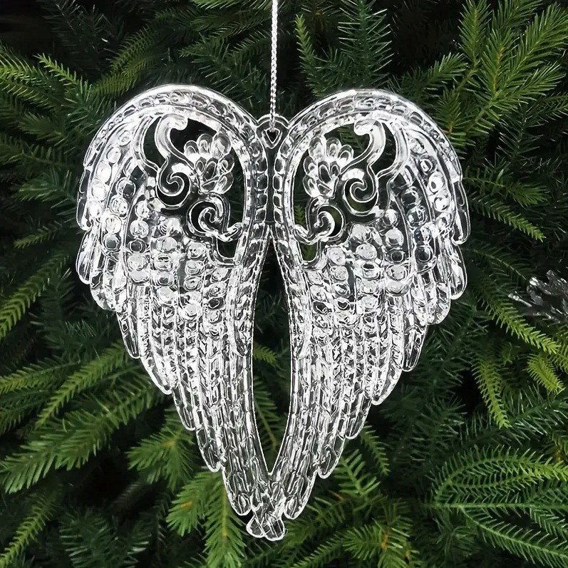 クリスマス装飾用品 透明アクリル雪の結晶エンジェルフラワークリスマスシーンクリエイティブデコレーションペンダント|undefined