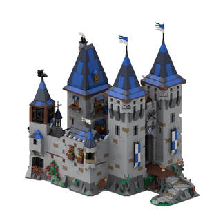 Building Blocks Cross-Border Moc-163712 Medieval Castle, a Real Fortress 4421 Particle Number Toy