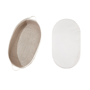 INS baby portable basket pure cotton rope portable baby sleeping Blue out portable crib software pure cotton cushion cover