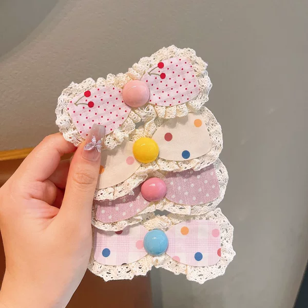 Girls' Bangs Organizer Headband Baby Bow Lace Hair Accessory Children's Short Magic Tape Hair Patch