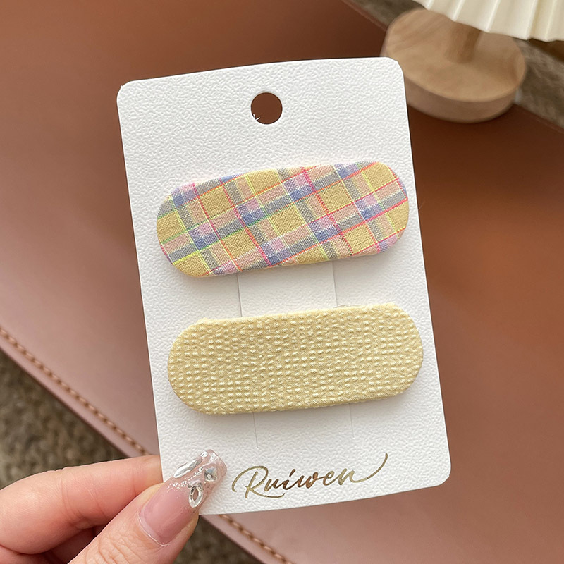 Fresh floral BB clip tela horquilla hembra lateral clip flequillo roto horquilla Plaid accesorios para el pelo tocado