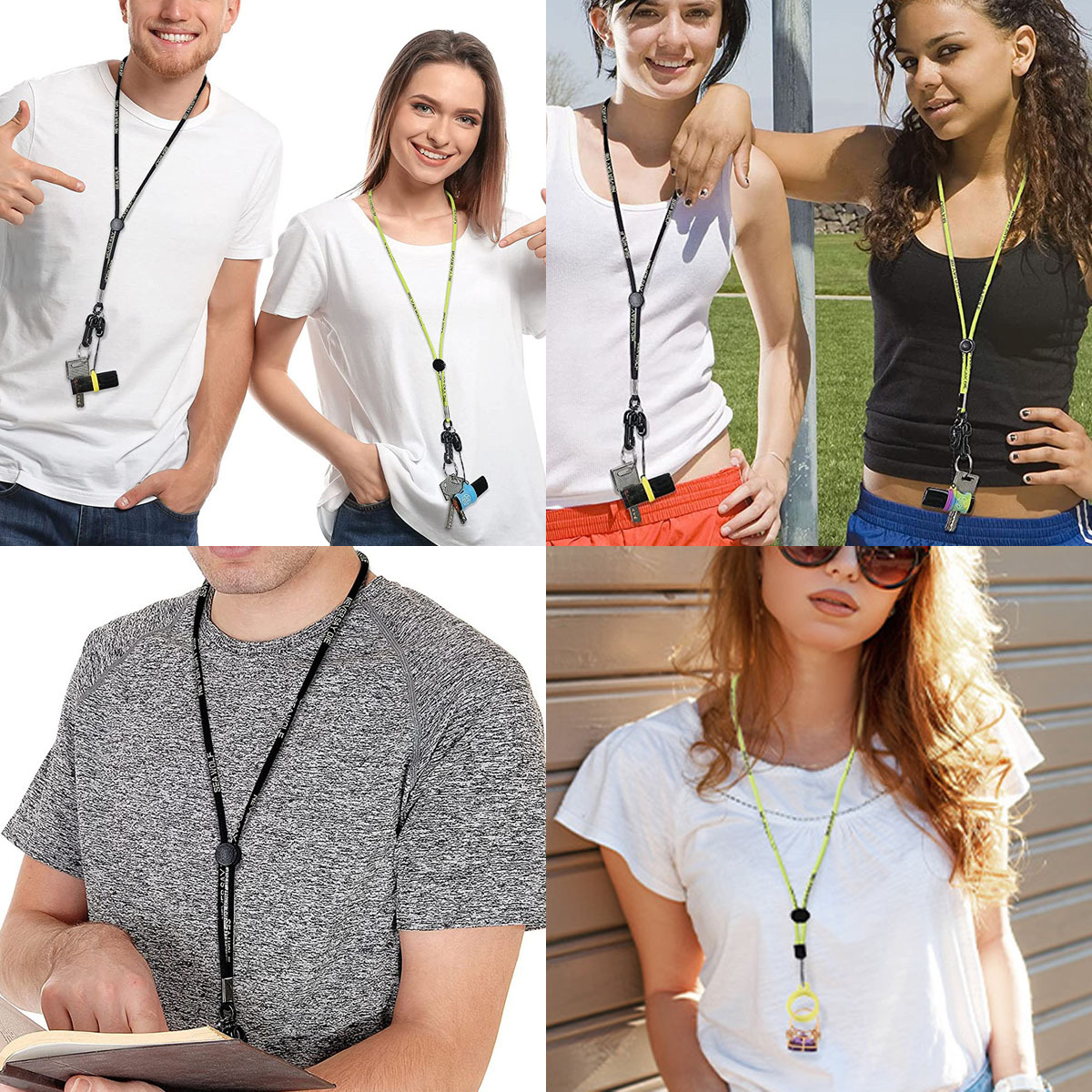 Conjunto funcional deportes cordón cuello cuerda collar portátil anti-pérdida cuerda aplicable barra electrónica láser pluma traducción pluma cabeza grande