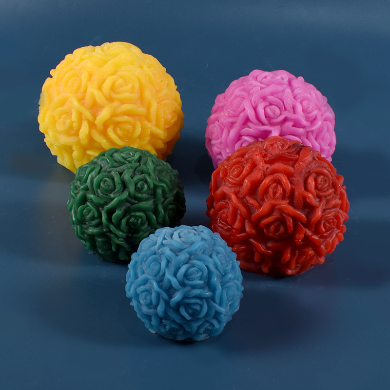 Multi-especificación DIY ronda de cristal resina epoxi Rose Ball vela Mesa Redonda de bolas de silicona molde de aromaterapia molde