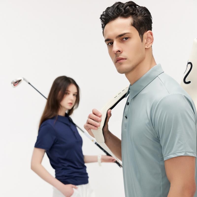 Primavera y verano deportes de ocio polo de manga corta mujer y hombre con solapa rápida secado rápido tenis transpirable bádminton ropa deportiva impresa