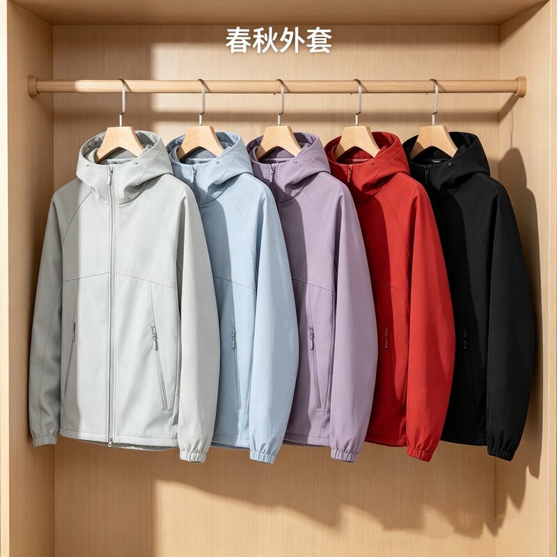 Mountain and outdoor fleece-lined windproof softshell jacket, unisex, spring and autumn, trendy and versatile
