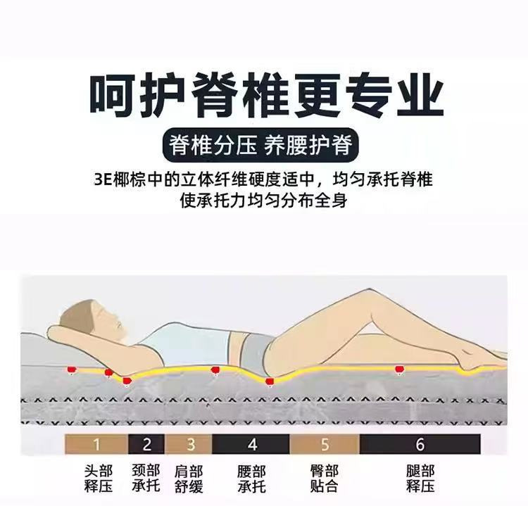 天然椰棕床垫家用卧室家用椰棕儿童榻榻米出租房用1.8m可折叠棕垫|undefined