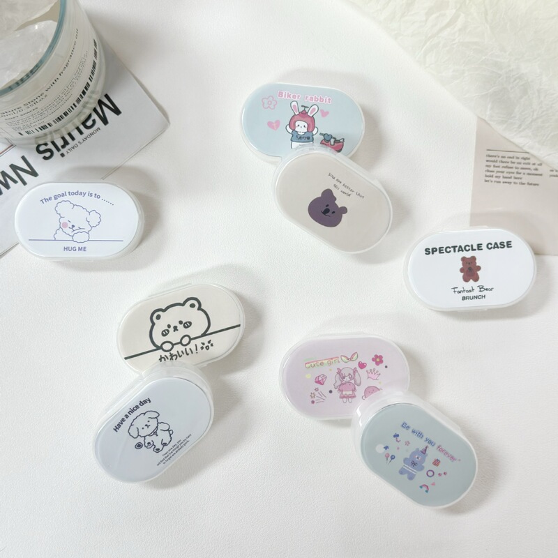 Cute Cartoon Contact Lens Box, Contact Lens Companion Box, Simple and Portable Mirror Care Box, Creative Niche Cute Cartoon Contact Lens Box, Contact Lens Companion Box, Simple and Portable Mirror Care Box, Creative Niche