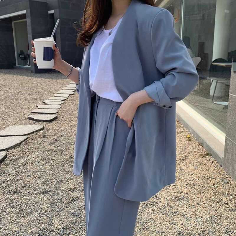 阔腿裤西装套装女2025春秋韩版时尚气质英伦风休闲炸街职业小西服
