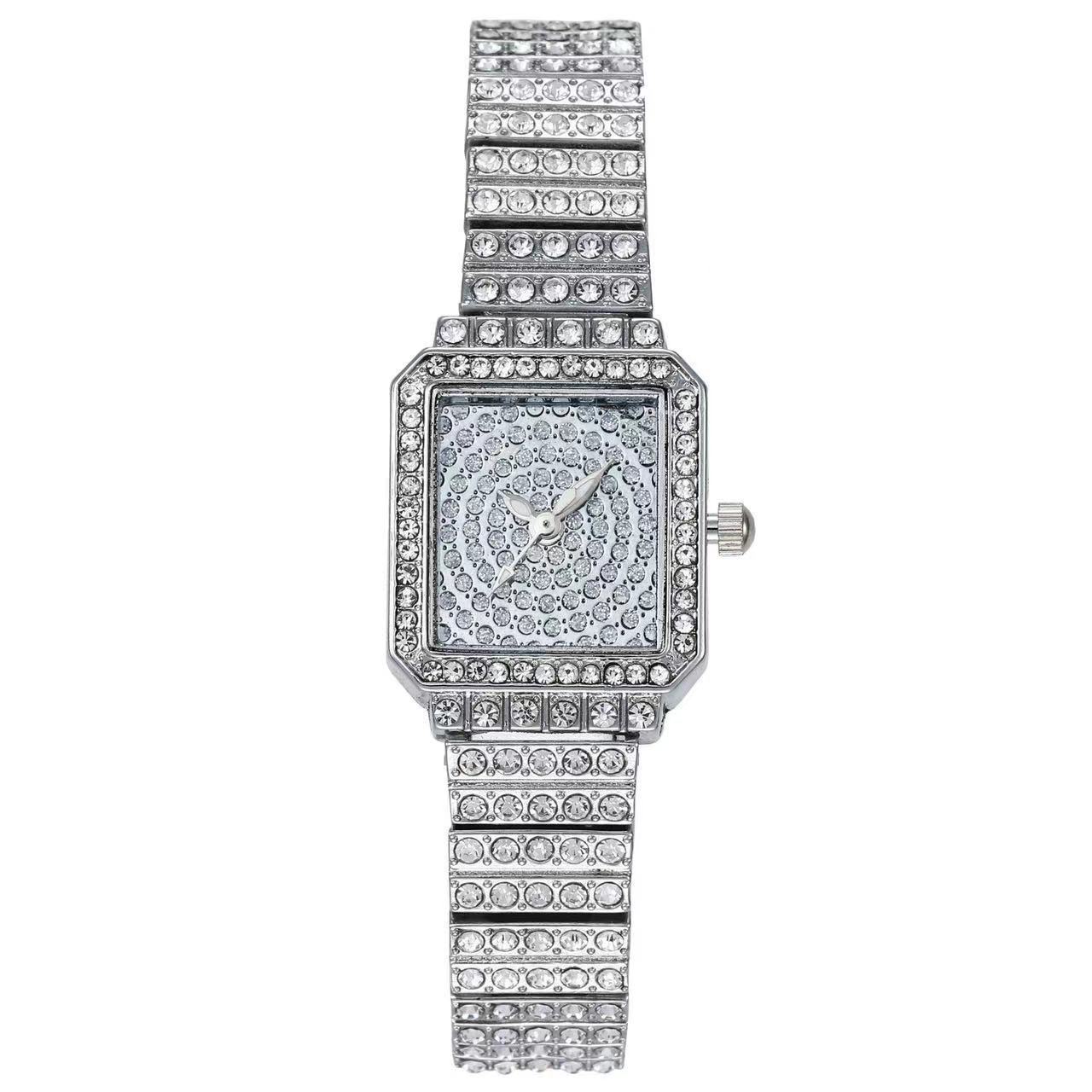 Nei waarm Moud einfach Diamant kleng quadratesch Auer Moud dräideeleg Damen Auer Kaddobox Quarz Auer_voghion.com